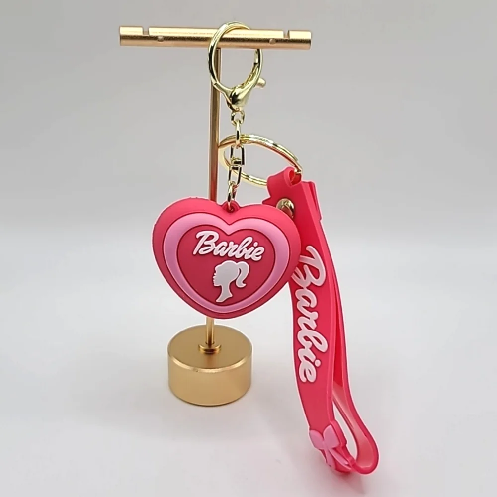 Barbie Pink Silicone Heart Keychain